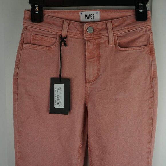 PAIGE Claudine High Rise Ankle Flare Jeans In Vintage Pink Quartz size 24 NWT - Picture 3 of 15
